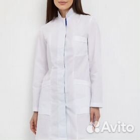 Медицинский мужской халат белый Модный Доктор M-2970у