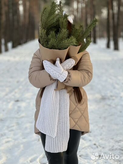 Комплект шапка, варежки, шарф