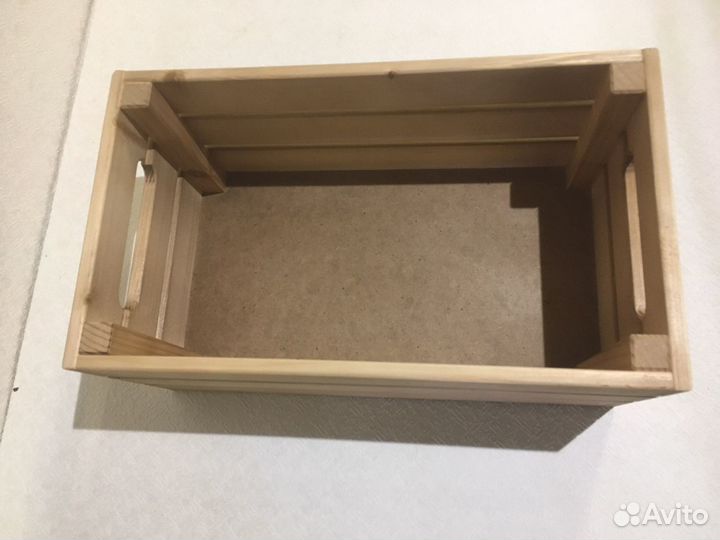 Деревянный ящик для хранения с ручками