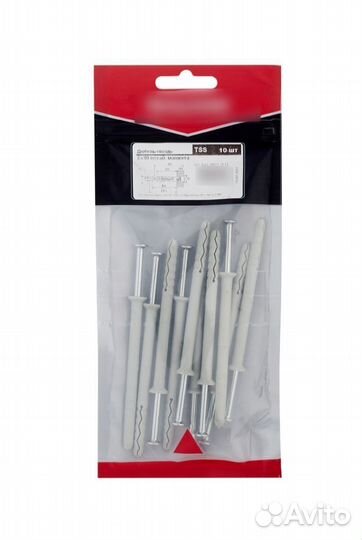 Дюбель-гвоздь 6x80 мм потайная манжета нейлон (10