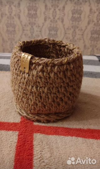 Вязаные корзинки ручной работы