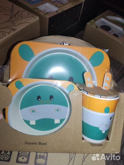 Набор детской бамбуковой посуды для кормления