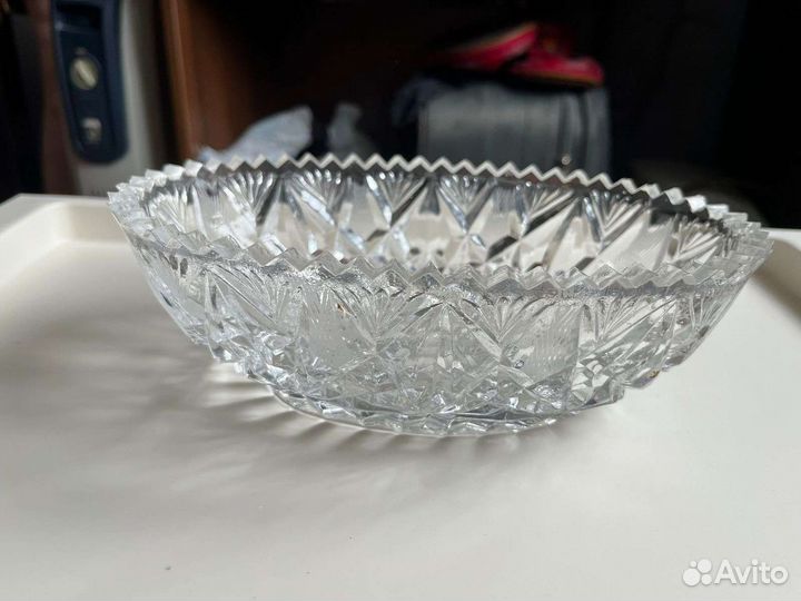 Салатник хрустальный ладья