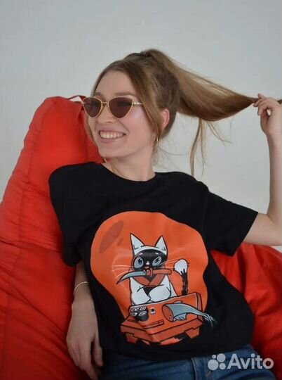 Футболки - Котики в японском стиле роллы, рыба