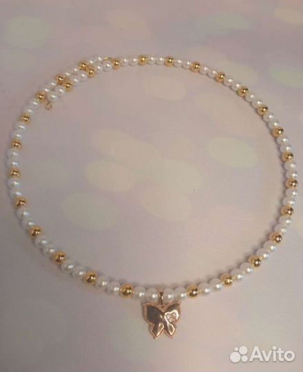 Новое колье чокер с кулоном под золото