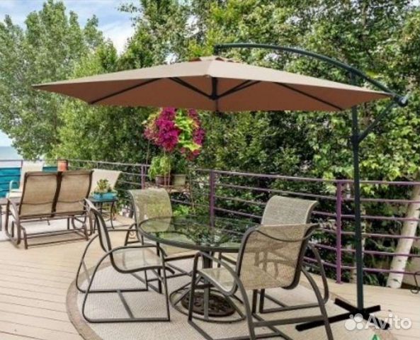 Зонт большой на боковой опоре для кафе и сада