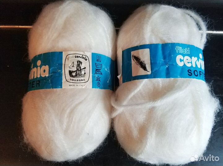 Пряжа белая мохер Италия