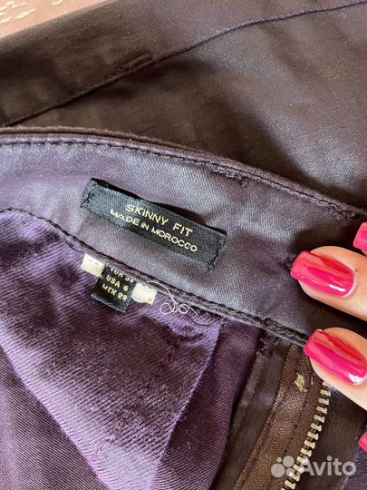 Massimo dutti брюки прорезиненные под кожу s 44