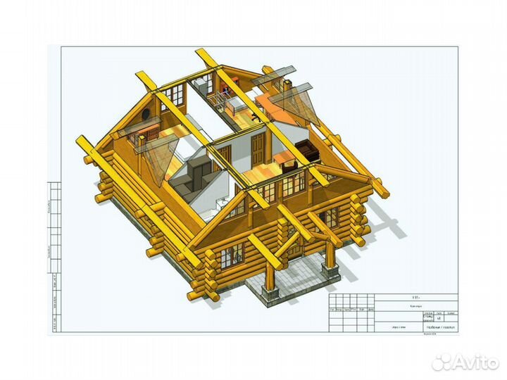 Дом из сруба, по проекту 