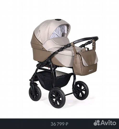 Коляска 2 в 1 Indigo Alma Lux эко-кожа