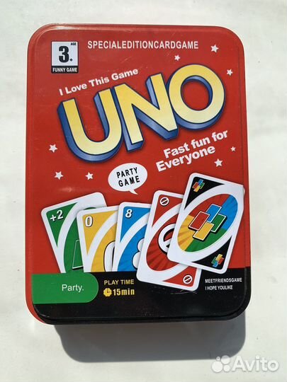UNO настольная игра в металлической коробке
