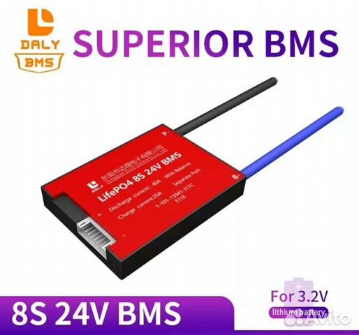 Daly BMS Lifepo4 8S 24V 40A с общий порт