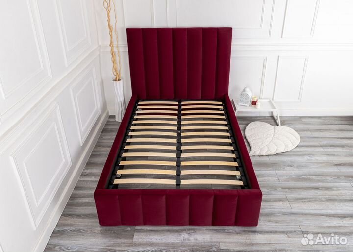 Кровать с подъемным механизмом 120х200 бордо
