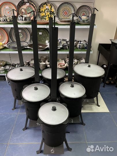 Казан с печью и шумовкой