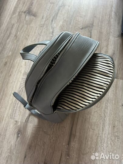 Рюкзак женский кожаный голубой