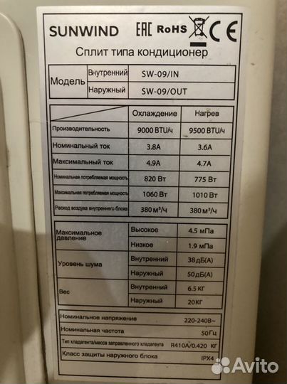 Кондиционер sunwind