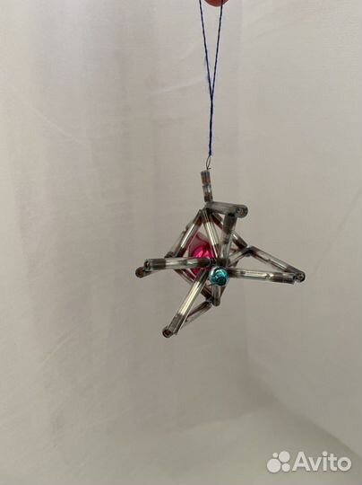 Две Монтажные советские елочные игрушки из стекла