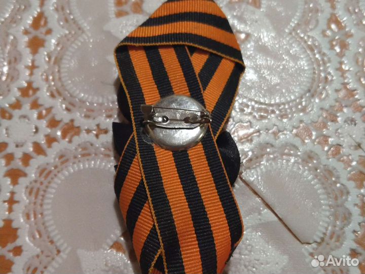 Георгиевская лента брошь. Крепкая, не одноразовая