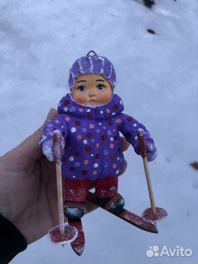 Ватная, елочная игрушка