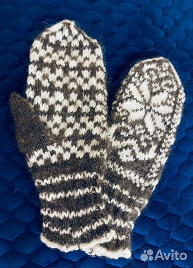 Варежки женские пуховые ручная работа