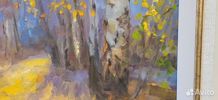 Осенний пейзаж. Картина маслом на холсте в раме
