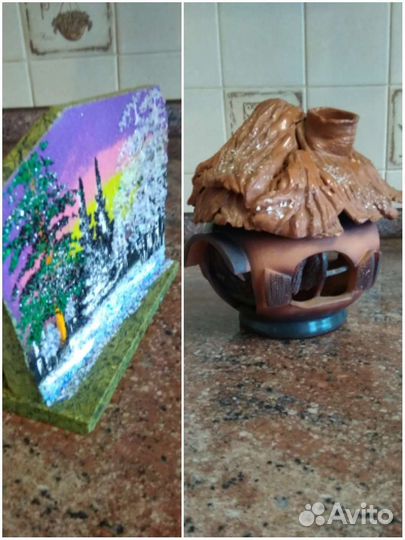 Картина из камня, подсвечник