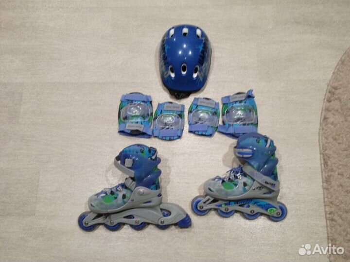 Роликовые коньки детские раздвижные+ защита