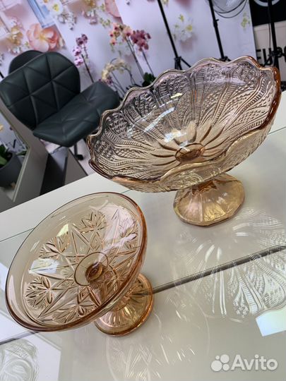 Посуда СССР хрусталь, цветное стекло, винтаж вазы