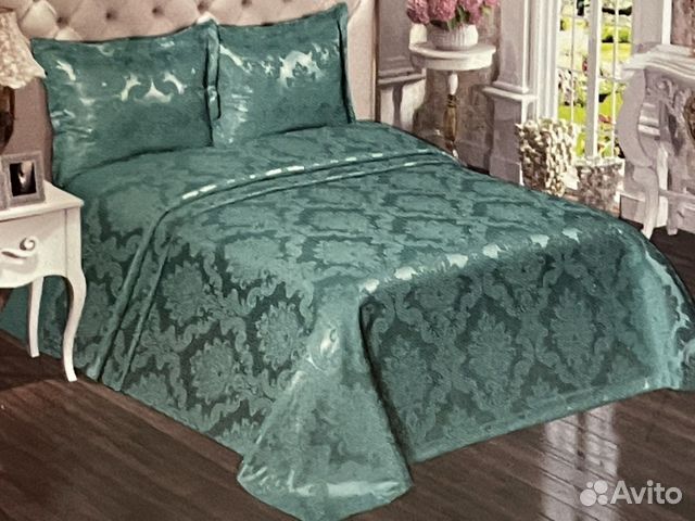 Жакардовое турецкое Покрывало с наволочками