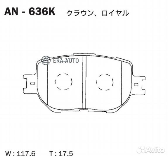 Akebono AN636K Колодки тормозные дисковые передние