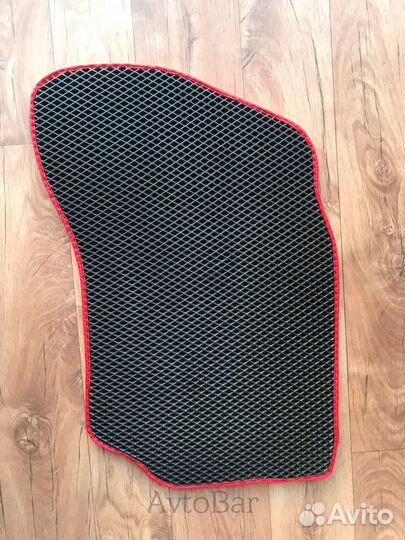 Ева коврики Лансер 9 чёрные красный кант