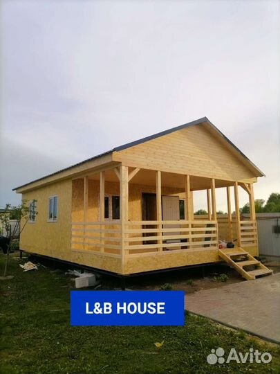 Каркасный дачный домик 8х6