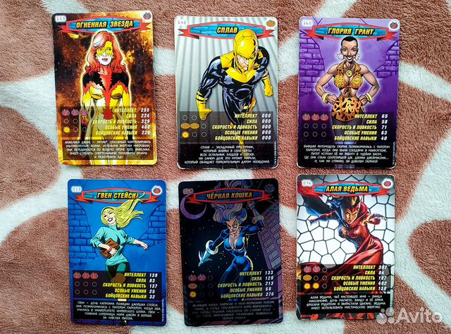 Карточки Человек паук Герои и злодеи marvel