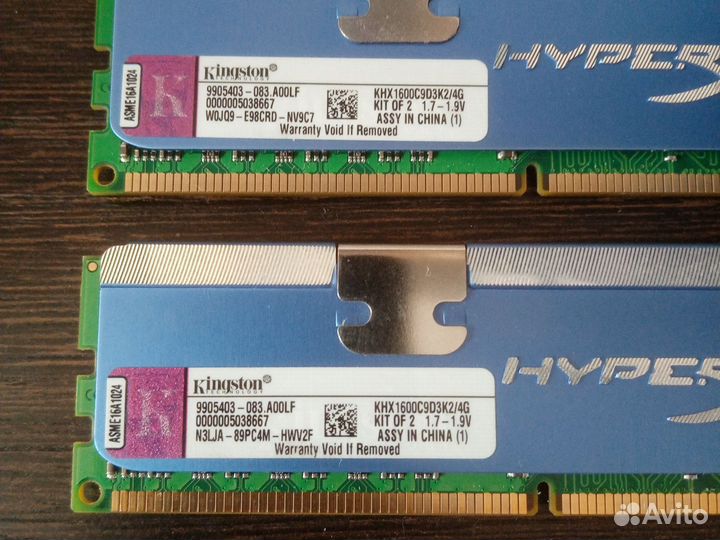 Оперативная память ddr3 (2gb x 2 шт.)