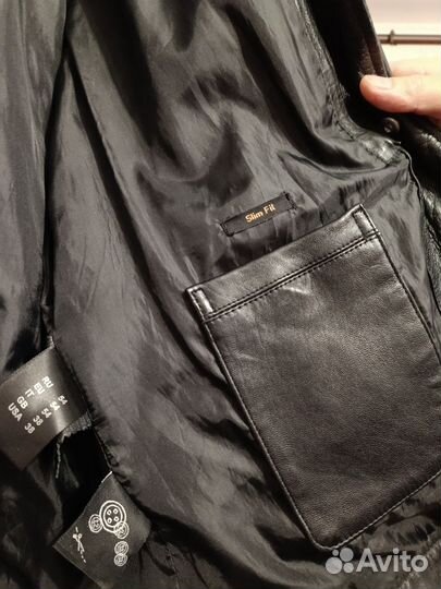 Кожаная куртка мужская52- 54 бу