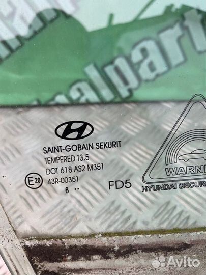 Стекло переднее правое Hyundai I30 1 FD G4FC 1.6