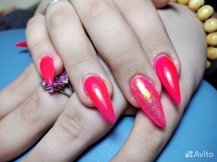 Наращивания ногтей 1200 коррекция 1000