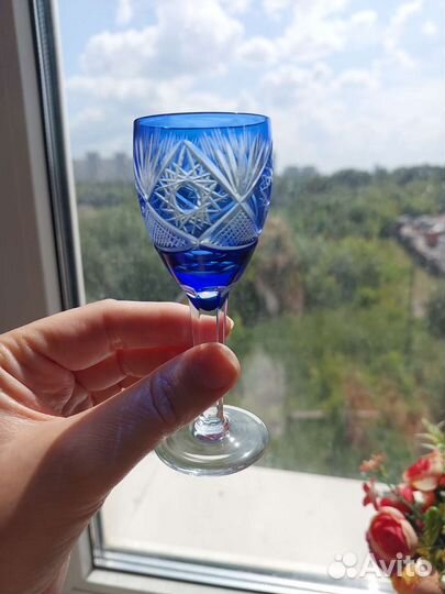 Рюмки цветной хрусталь 4шт