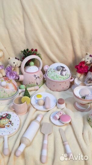 Детская деревянная посудка для игры