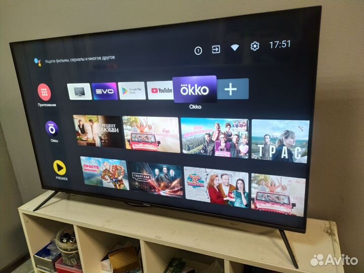 Огромный яркий 4К Haier, SMART TV, Wi Fi (дефект)