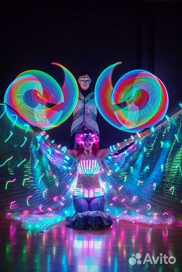 Световое шоу на праздник, огненное шоу, фаер шоу