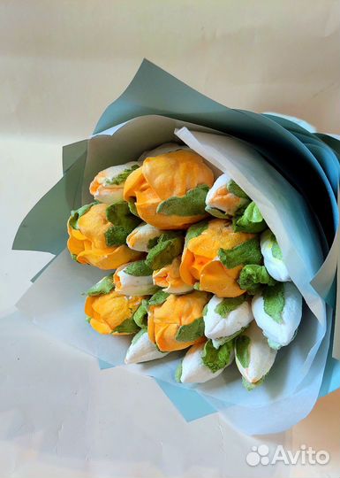 Букеты из зефирных цветов