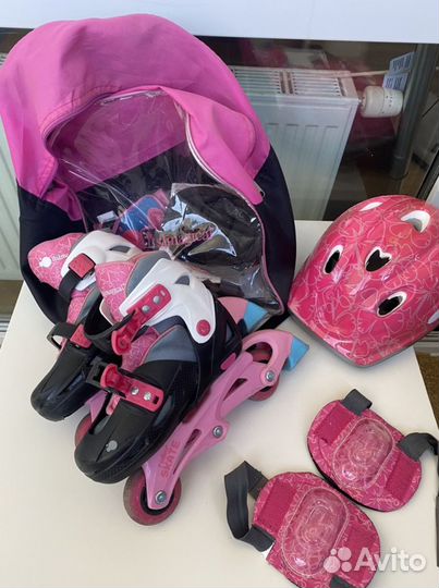 Роликовые коньки детские с защитой
