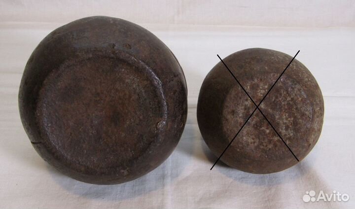 Гиря, гирька Чугун На 20 и 10 фунтов 19 век №8427