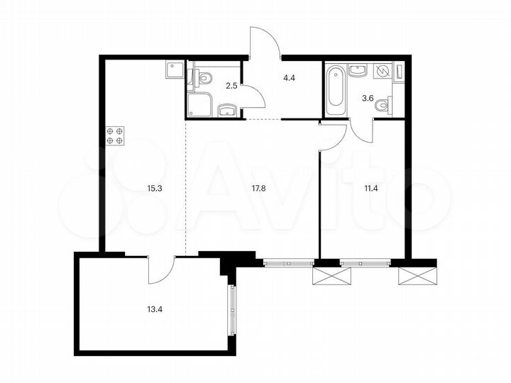 3-к. квартира, 68,4 м², 8/33 эт.