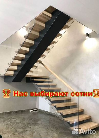 Изготовление лестниц на металлокаркасе в частные д