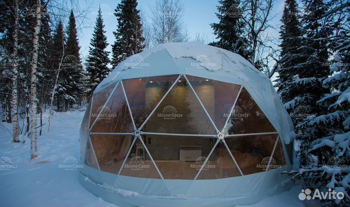 Зимний геокупол D5 сфера для глэмпинга