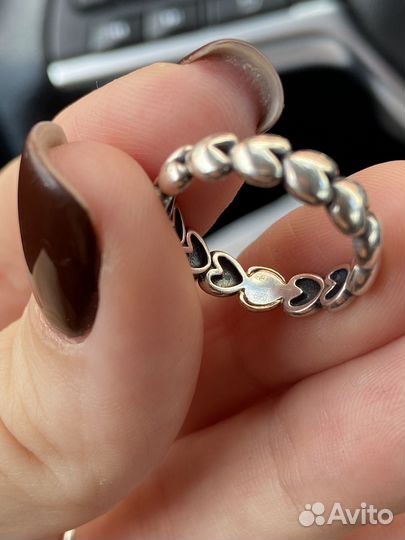 Серебряное кольцо пандора 17,2