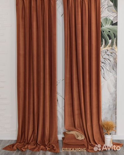 Шторы бархат богема терракот новые пошив