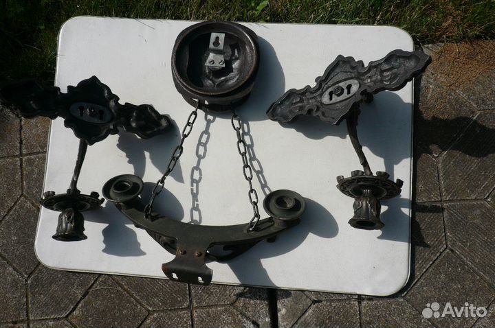 Подсвечники под бронзу винтажные и дверная ручка